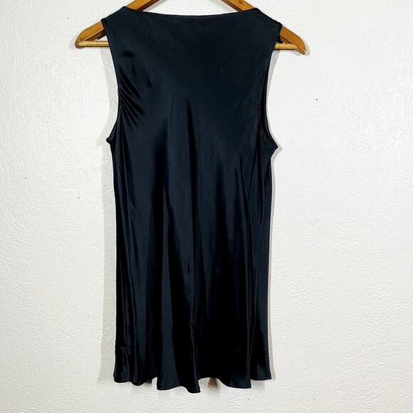 Josie Natori Scoop Neck Sleeveless tunic Top Shirt Blouse Black Career Casual- M - Picture 4 of 4